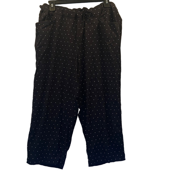 George Black and White Polka Dot Capris, Plus Size XXL - Picture 1 of 11